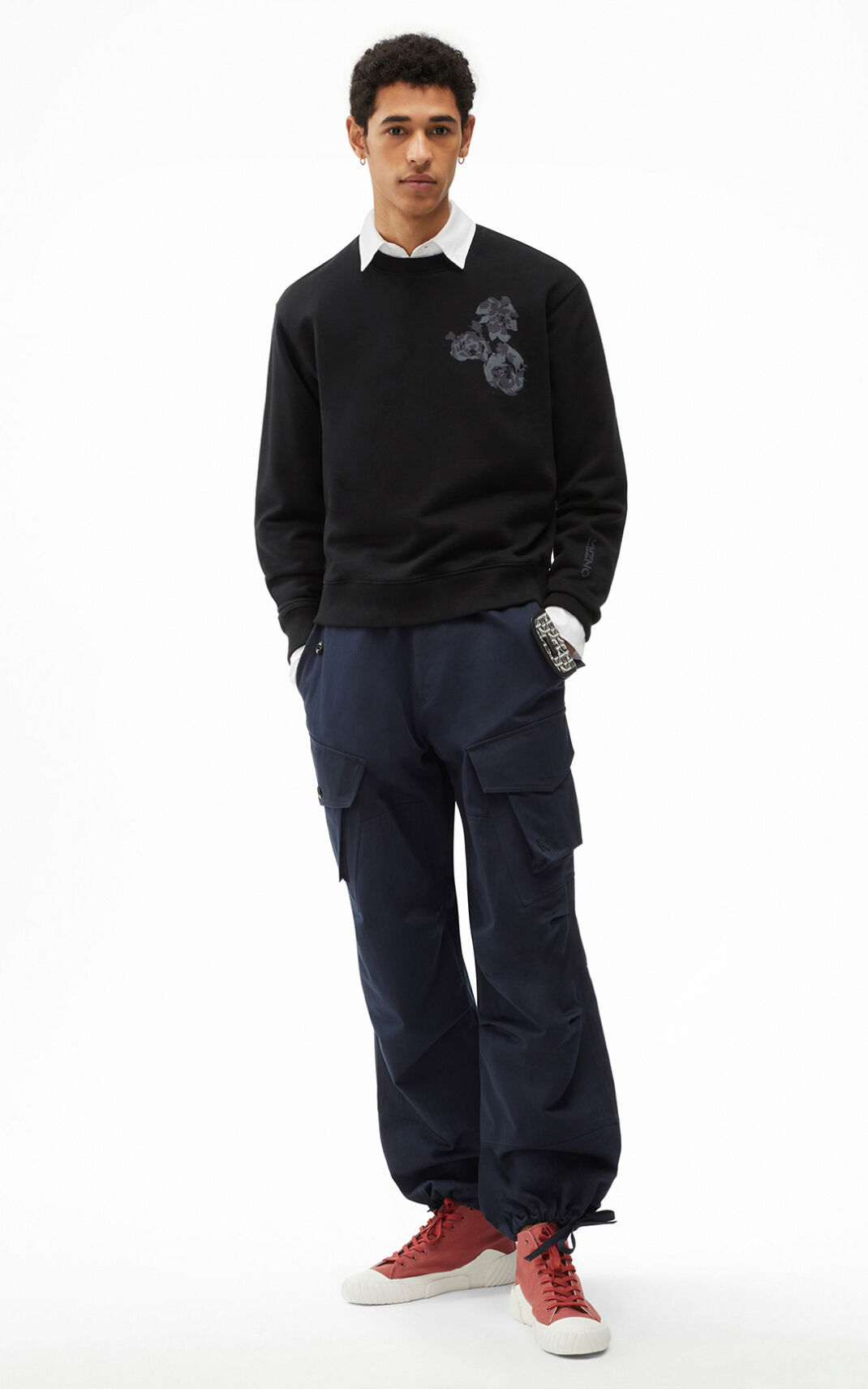 Kenzo Archive Floral Sweatshirt Erkek Siyah | 0215-MXIZL